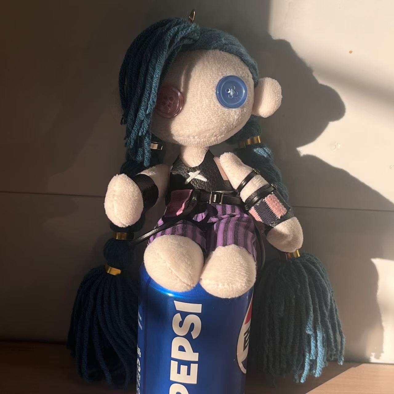 8 inches Handmade Jinx Doll Keychain - Arcane League of Legends Collectible