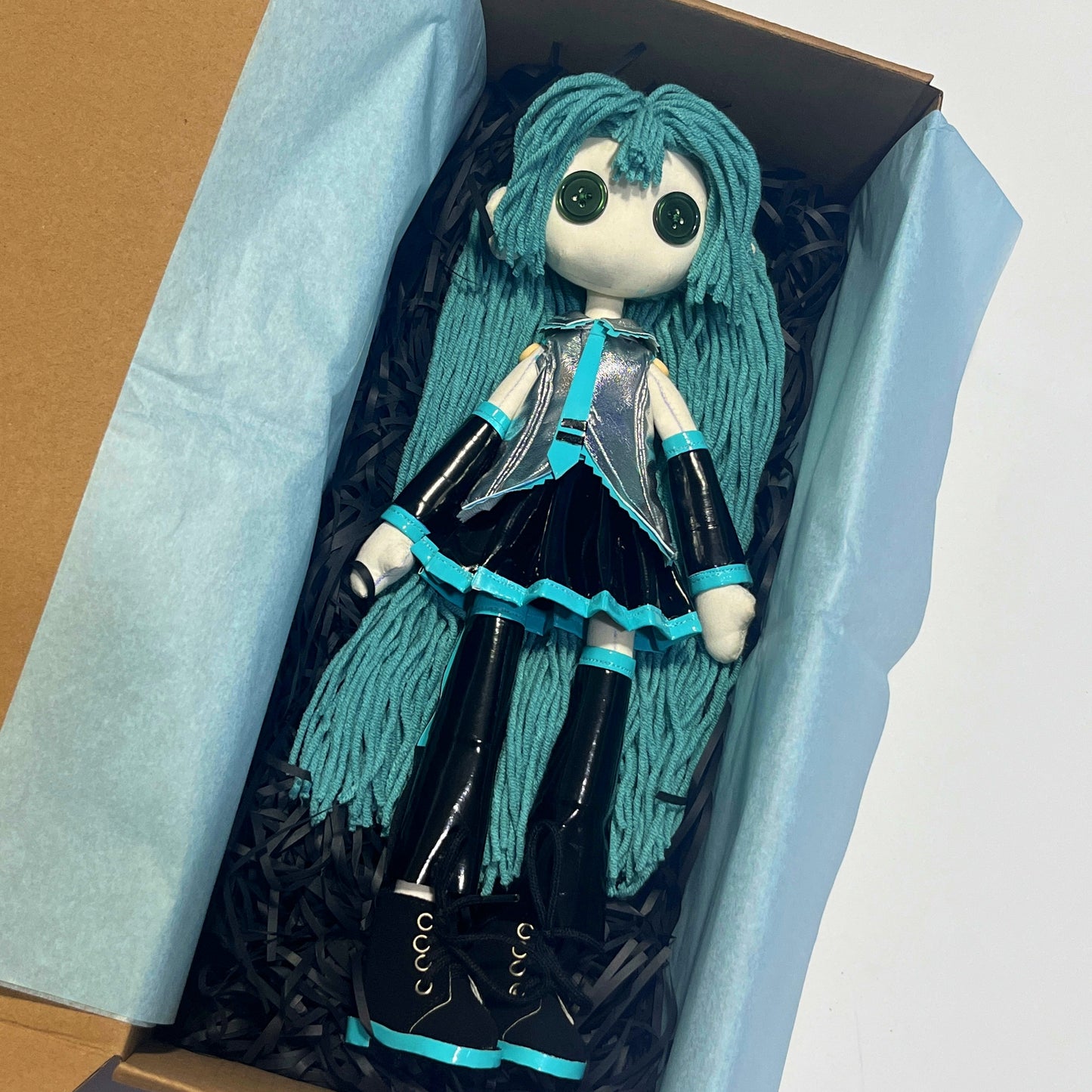 Pure Handmade Hatsune Miku Plush Doll 12in 30cm - Kawaii Anime Stuffed Toy Gift