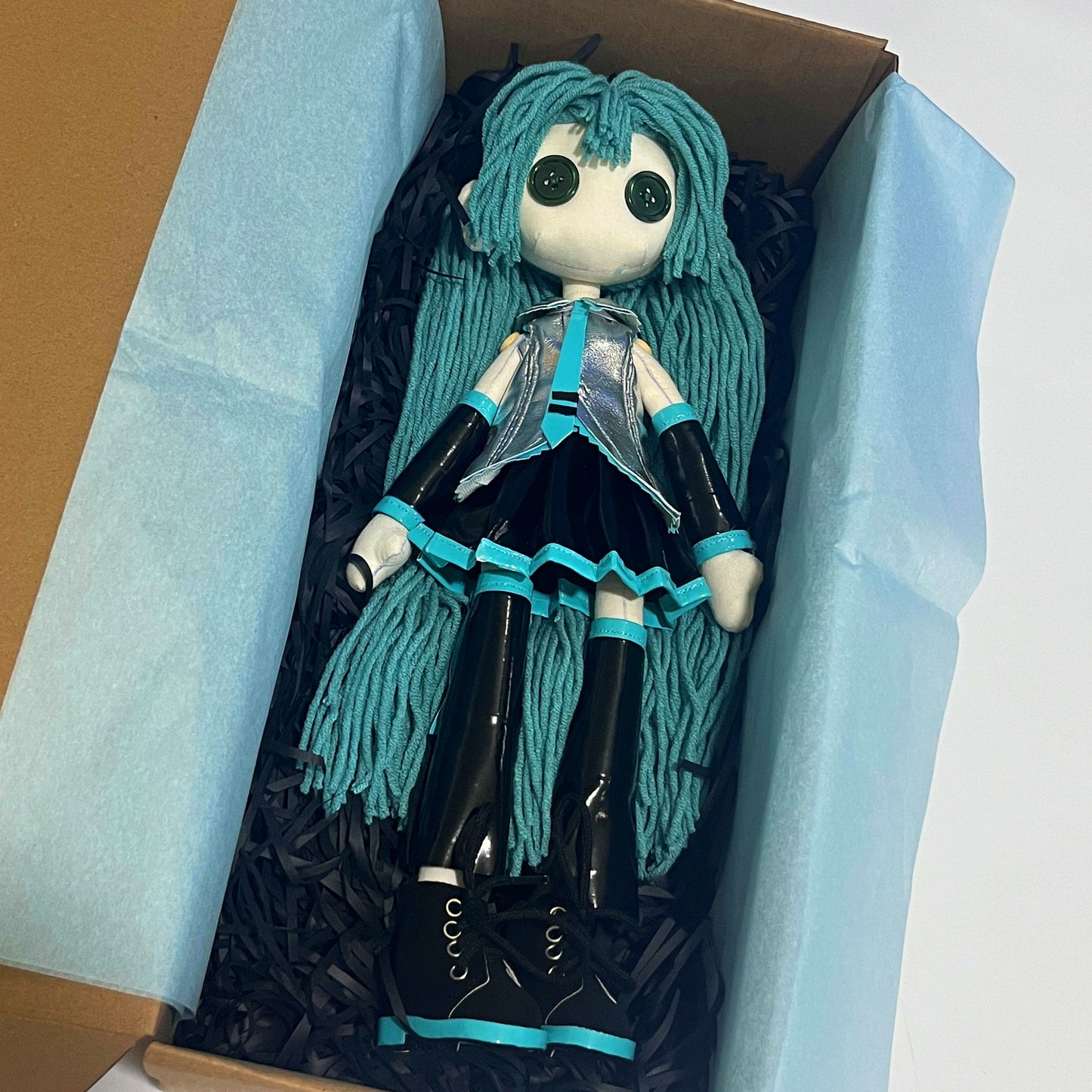 Pure Handmade Hatsune Miku Plush Doll 12in 30cm - Kawaii Anime Stuffed Toy Gift